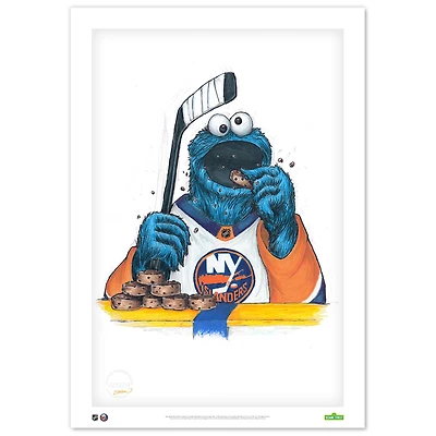 Cookie Monster New York Islanders 14" x 20" Sesame Street Limited Edition Fine Art Print
