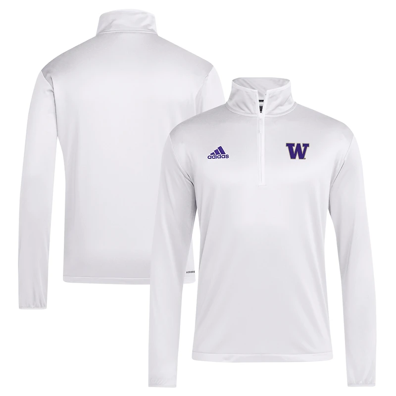 Men's adidas Washington Huskies 2024 Coaches Sideline Quarter-Zip Top