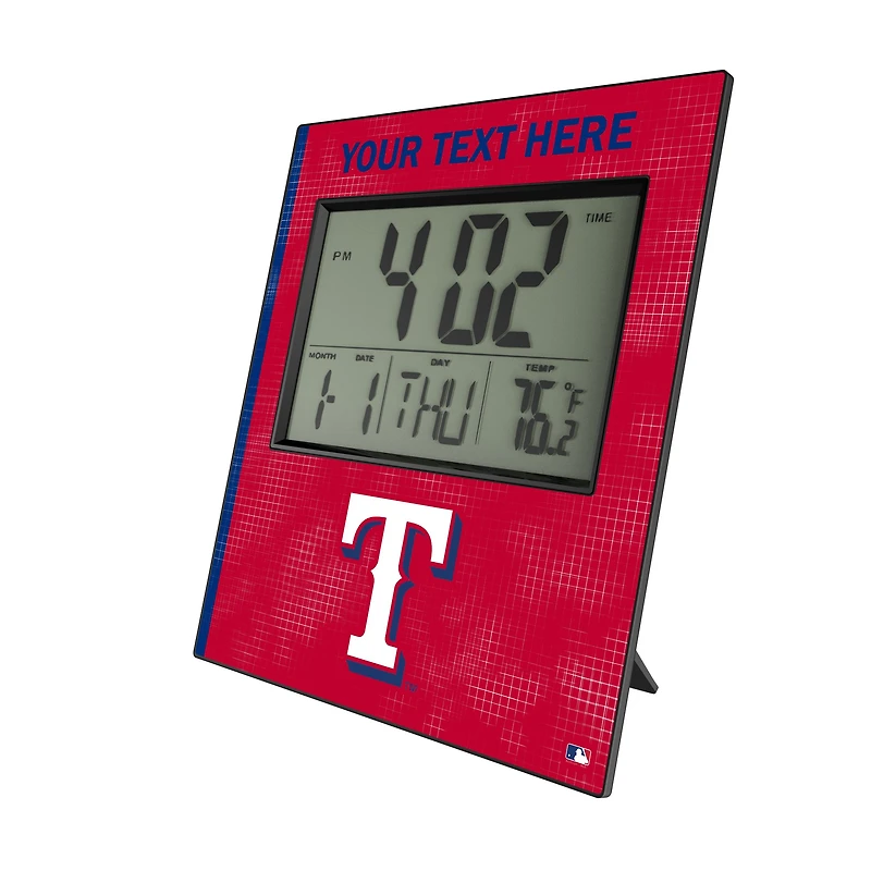 Keyscaper Texas Rangers Personalized Digital Desk Clock
