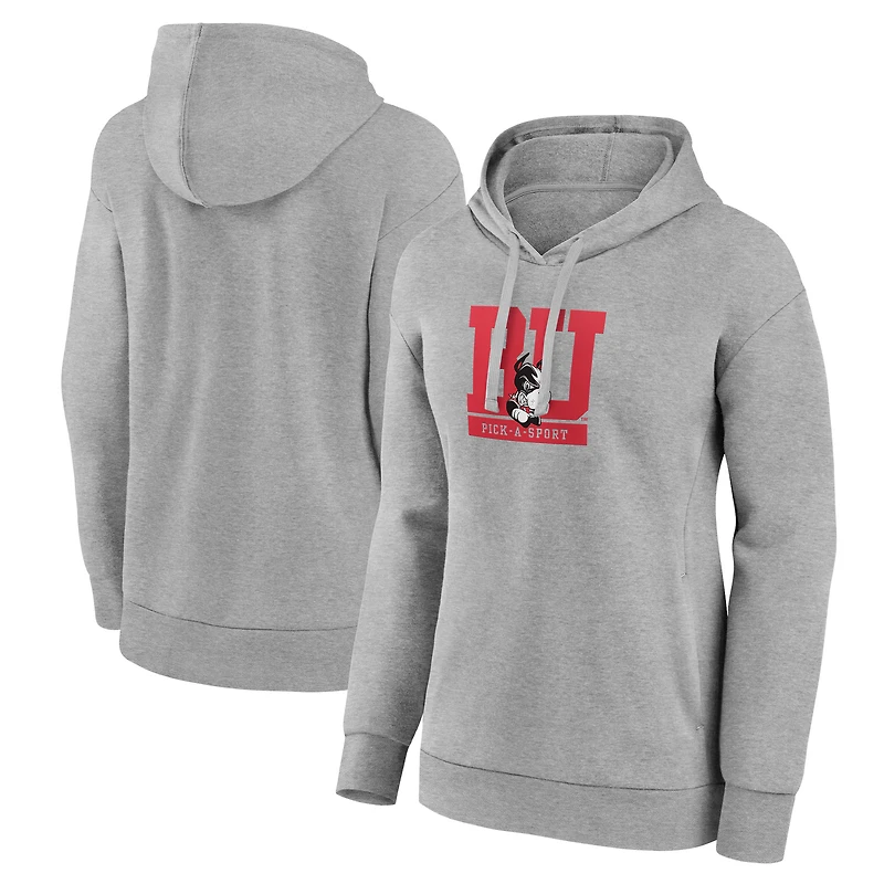 Women's Heather Gray Boston University Authentic Pick-A-Sport Pullover Hoodie