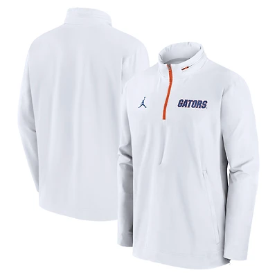 Men's Jordan Brand White Florida Gators Sideline Coaches Lightweight Quarter-Zip Jacket