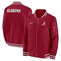 Men's Nike Crimson Alabama Crimson Tide 2024 Sideline Relaxed Full-Zip Bomber Jacket