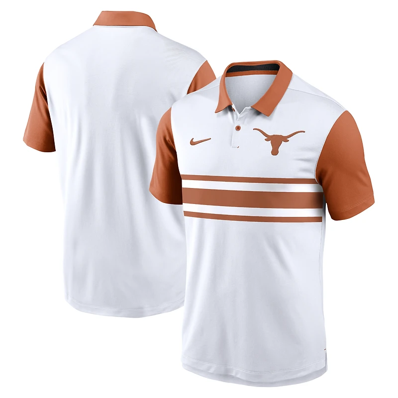 Men's Nike White/Texas Orange Texas Longhorns Primetime Campus Pattern Vapor Dri-FIT Polo