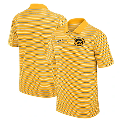 Men's Nike Gold/White Iowa Hawkeyes Primetime Victory Striped Dri-FIT Polo