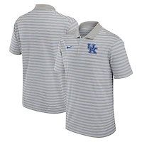 Men's Nike Gray/White Kentucky Wildcats Primetime Victory Striped Dri-FIT Polo