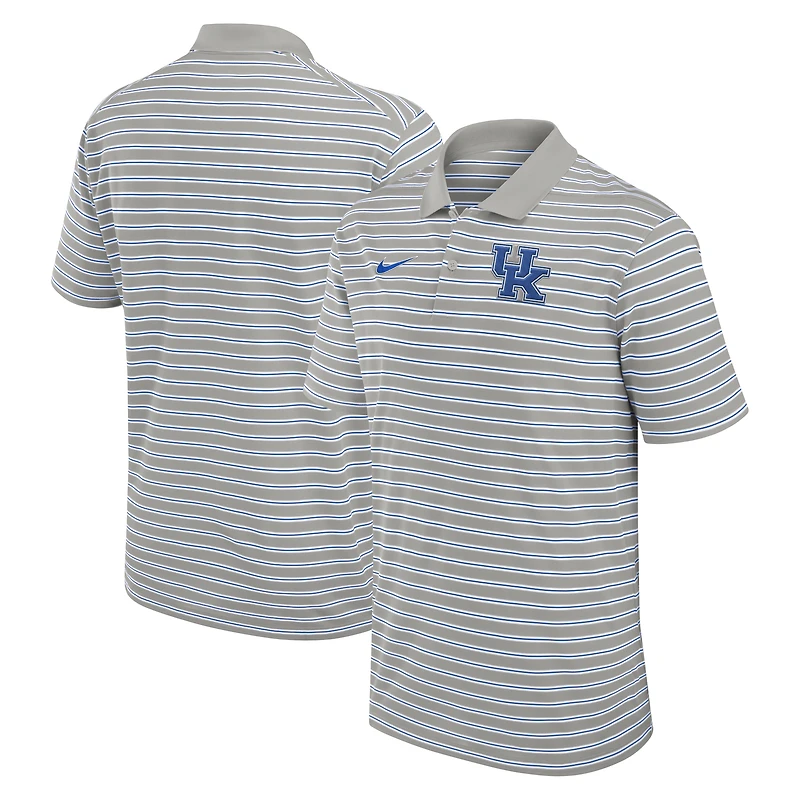 Men's Nike Gray/White Kentucky Wildcats Primetime Victory Striped Dri-FIT Polo