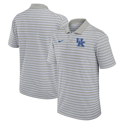 Men's Nike Gray/White Kentucky Wildcats Primetime Victory Striped Dri-FIT Polo