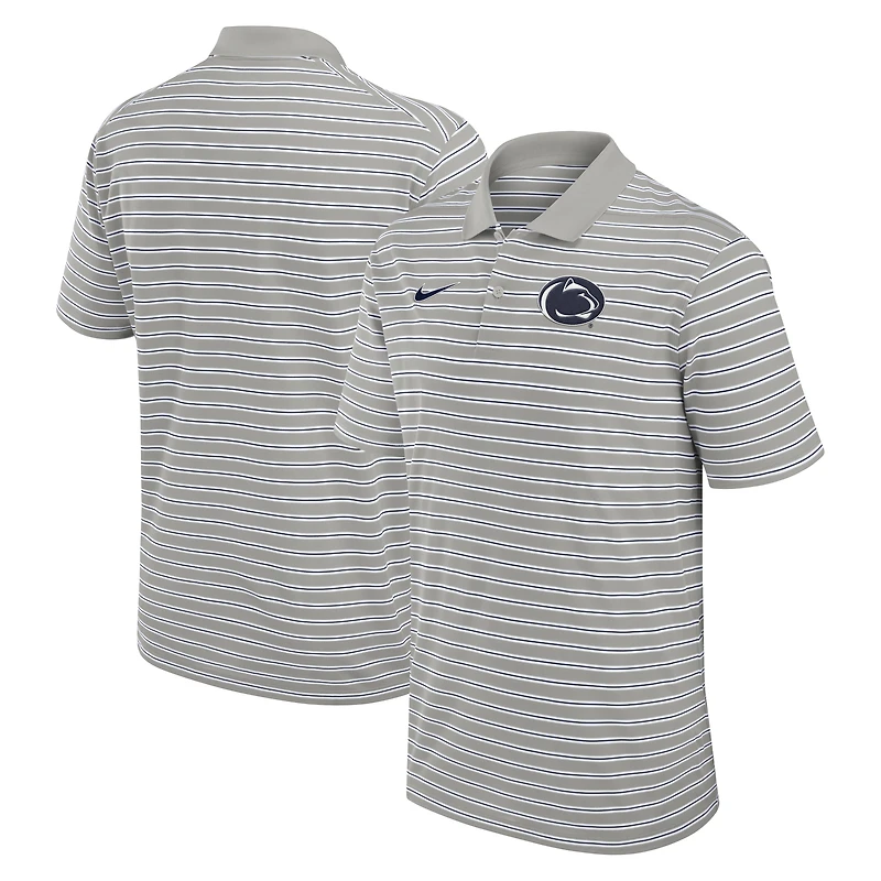 Men's Nike Gray/White Penn State Nittany Lions Primetime Victory Striped Dri-FIT Polo