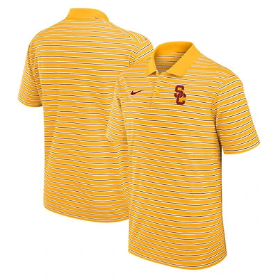 Men's Nike Gold/White USC Trojans Primetime Victory Striped Dri-FIT Polo