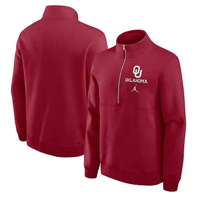 Men's Jordan Brand Crimson Oklahoma Sooners Primetime Club Half-Zip Pullover