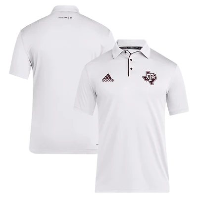 Men's adidas White Texas A&M Aggies 2024 Coaches AEROREADY Polo