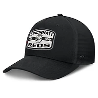 Men's Fanatics Black Cincinnati Reds Team Patch A-Frame Trucker Snapback Hat