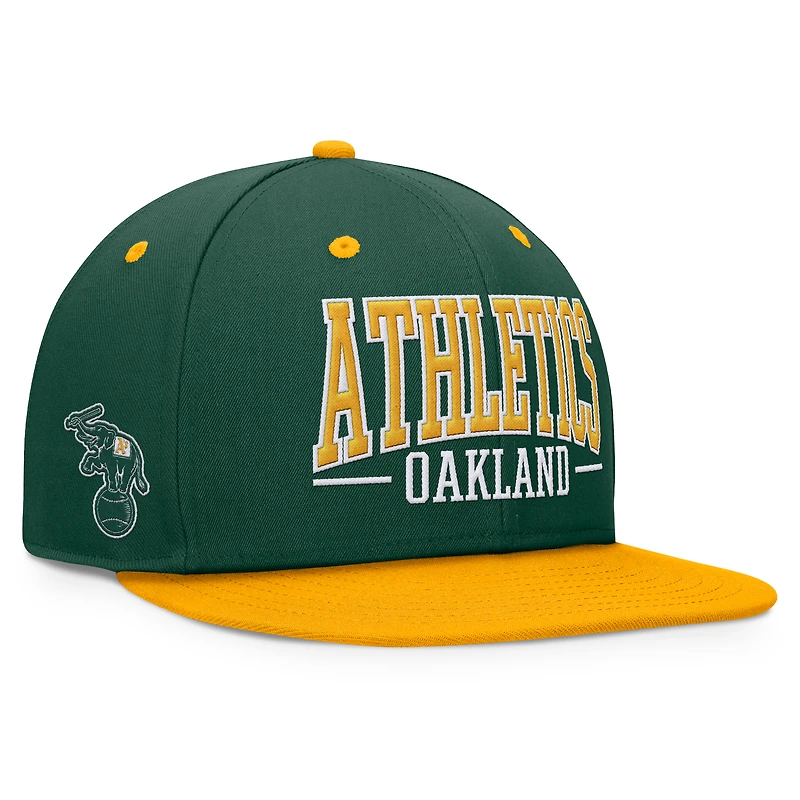 Men's Fanatics Green/Gold Oakland Athletics Fundamental Bold Snapback Hat