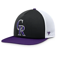 Men's Fanatics Black/White Colorado Rockies Fundamental Foam Front Snapback Hat