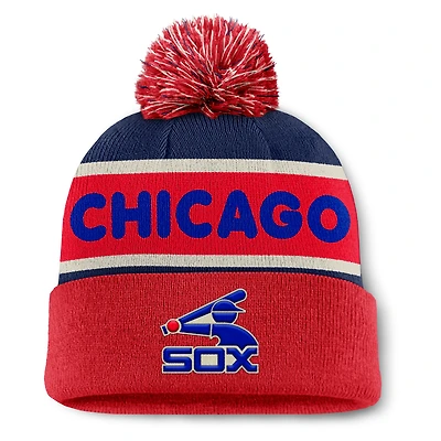 Men's Fanatics Navy/Red Chicago White Sox Heritage Cuffed Knit Hat with Pom