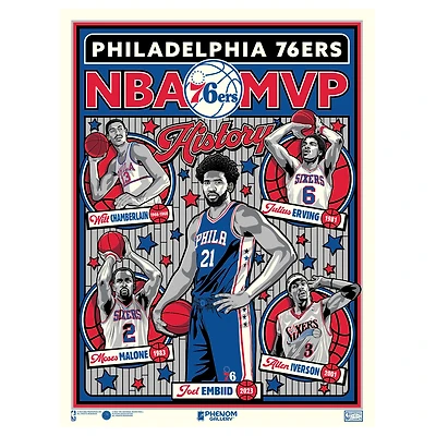 Phenom Gallery Philadelphia 76ers 18" x 24" Serigraph Print