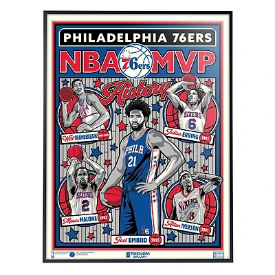 Phenom Gallery Philadelphia 76ers  18" x 24" Deluxe Framed Serigraph Print