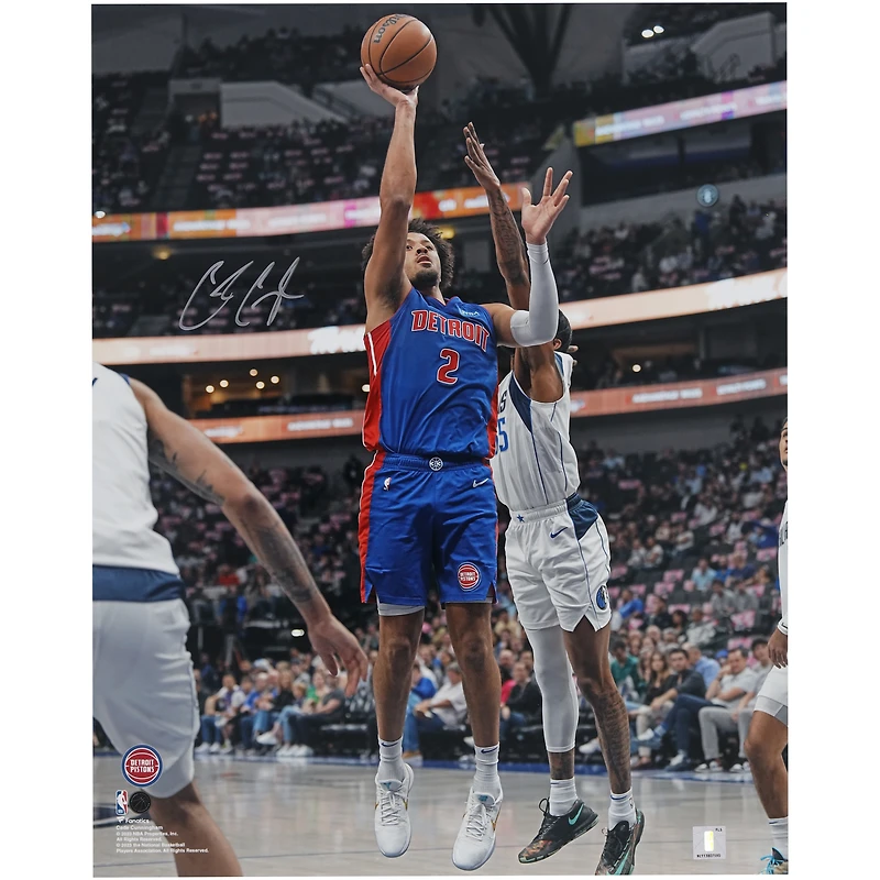 Cade Cunningham Detroit Pistons Autographed 16" x 20" Layup vs. Dallas Mavericks Photograph