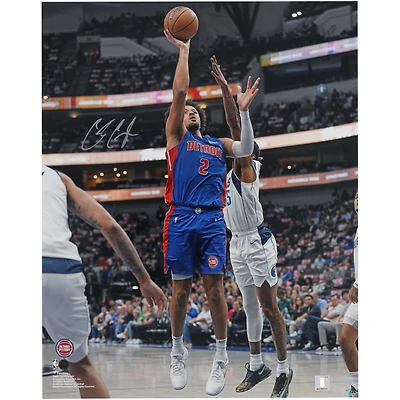 Cade Cunningham Detroit Pistons Autographed 16" x 20" Layup vs. Dallas Mavericks Photograph