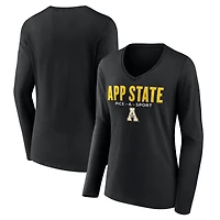 Women's Black Appalachian State Mountaineers Authentic Pick-A-Sport Long Sleeve V-Neck T-Shirt