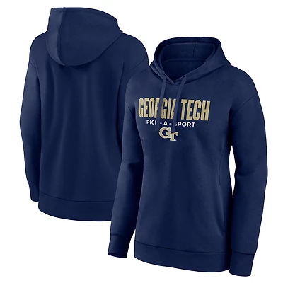 Women's Navy Georgia Tech Yellow Jackets Authentic Pick-A-Sport Pullover Hoodie