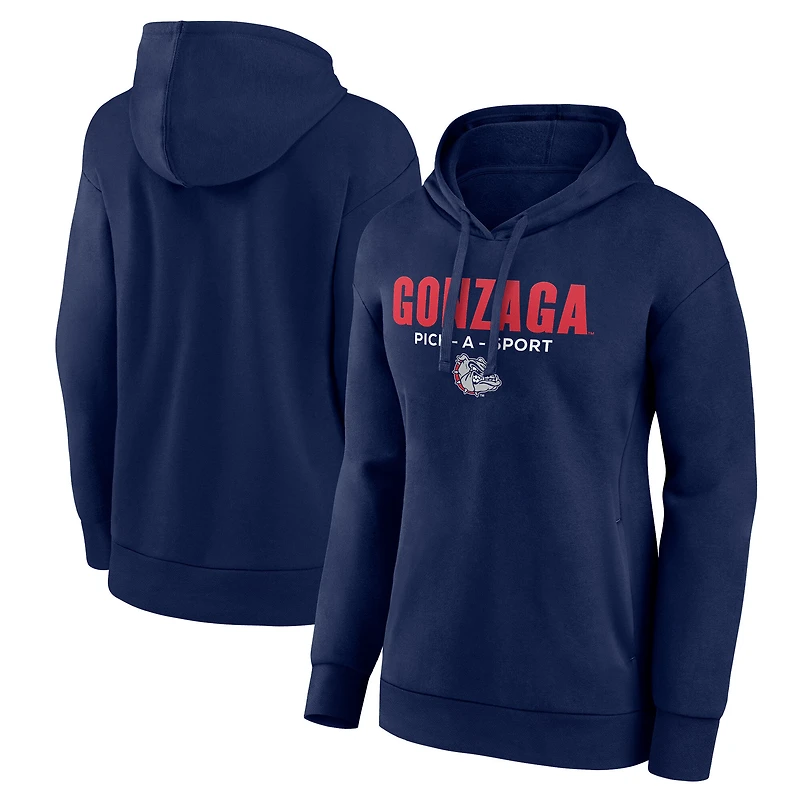 Women's Navy Gonzaga Bulldogs Authentic Pick-A-Sport Pullover Hoodie