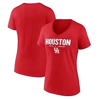 Women's Red Houston Cougars Authentic Pick-A-Sport V-Neck T-Shirt
