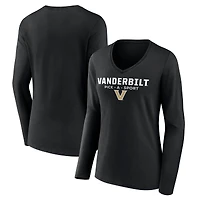 Women's Black Vanderbilt Commodores Authentic Pick-A-Sport Long Sleeve V-Neck T-Shirt