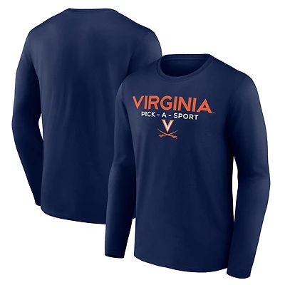 Men's Navy Virginia Cavaliers Authentic Pick-A-Sport Long Sleeve T-Shirt