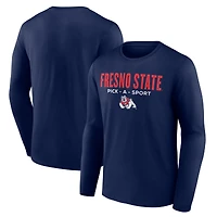 Men's Navy Fresno State Bulldogs Authentic Pick-A-Sport Long Sleeve T-Shirt