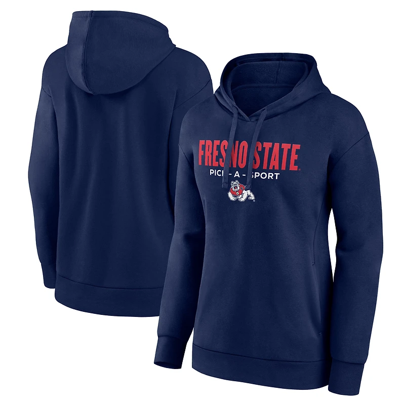 Women's Navy Fresno State Bulldogs Authentic Pick-A-Sport Pullover Hoodie