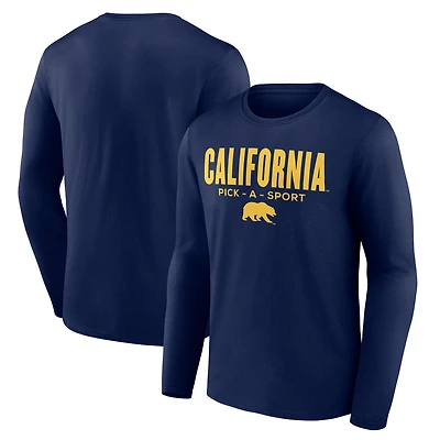 Men's Navy Cal Bears Authentic Pick-A-Sport Long Sleeve T-Shirt