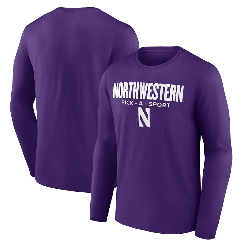 Men's Purple Northwestern Wildcats Authentic Pick-A-Sport Long Sleeve T-Shirt