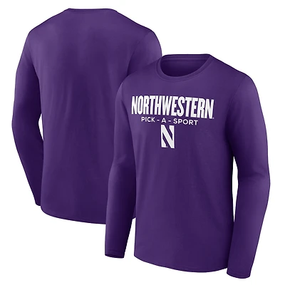 Men's Purple Northwestern Wildcats Authentic Pick-A-Sport Long Sleeve T-Shirt