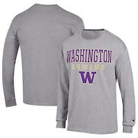 Men's Champion  Gray Washington Huskies Rowing Long Sleeve T-Shirt