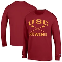 Men's Champion Cardinal USC Trojans Rowing Jersey Long Sleeve T-Shirt