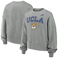 Women's Nike Heather Gray UCLA Bruins Oversized Legacy Classic Arch Sweatshirt