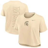 Women's Nike Tan Michigan State Spartans Performance Cropped T-Shirt