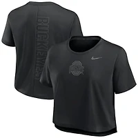 Women's Nike Black Ohio State Buckeyes Dri-FIT Cropped T-Shirt