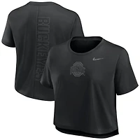 Women's Nike Black Ohio State Buckeyes Dri-FIT Cropped T-Shirt
