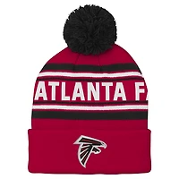 Youth Red Atlanta Falcons  Jacquard Cuffed Knit Hat with Pom
