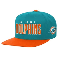 Preschool Aqua/Orange Miami Dolphins Lock Up Snapback Hat