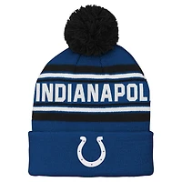 Preschool Royal Indianapolis Colts Jacquard Cuffed Knit Hat with Pom