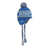 Preschool Blue Detroit Lions Jacquard Tassel Knit Hat with Pom