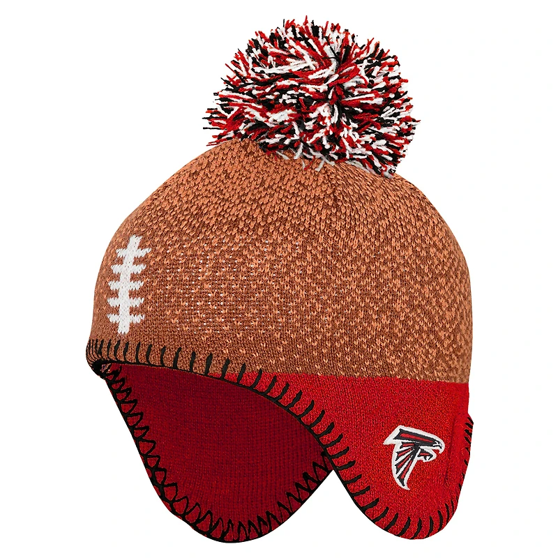 Infant Brown Atlanta Falcons Football Head Knit Hat with Pom