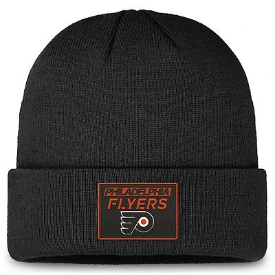 Men's Fanatics Black Philadelphia Flyers Authentic Pro Cuffed Knit Hat