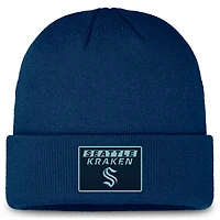 Men's Fanatics Deep Sea Blue Seattle Kraken Authentic Pro Cuffed Knit Hat