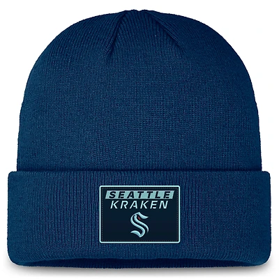 Men's Fanatics Deep Sea Blue Seattle Kraken Authentic Pro Cuffed Knit Hat