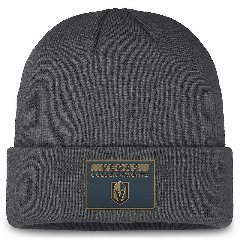 Men's Fanatics Gray Vegas Golden Knights  Authentic Pro Cuffed Knit Hat