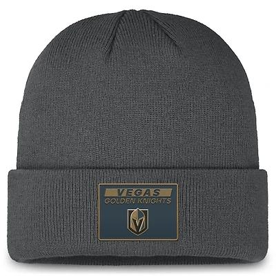 Men's Fanatics Gray Vegas Golden Knights  Authentic Pro Cuffed Knit Hat